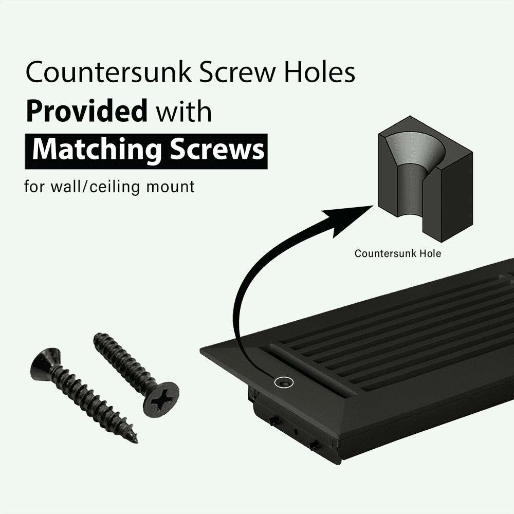 Linear 4"x10" Solid Cast Aluminum Air Supply louvered Vent | Powder Coated