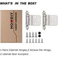thumbnail image 5 of Goldenwarm 25 Units Kitchen Cabinet Hinges Silver 3/8" Inset Door Hinges Stainless Steel Hinges Cabinet Bathroom Cabinet Hardware, 5 of 6