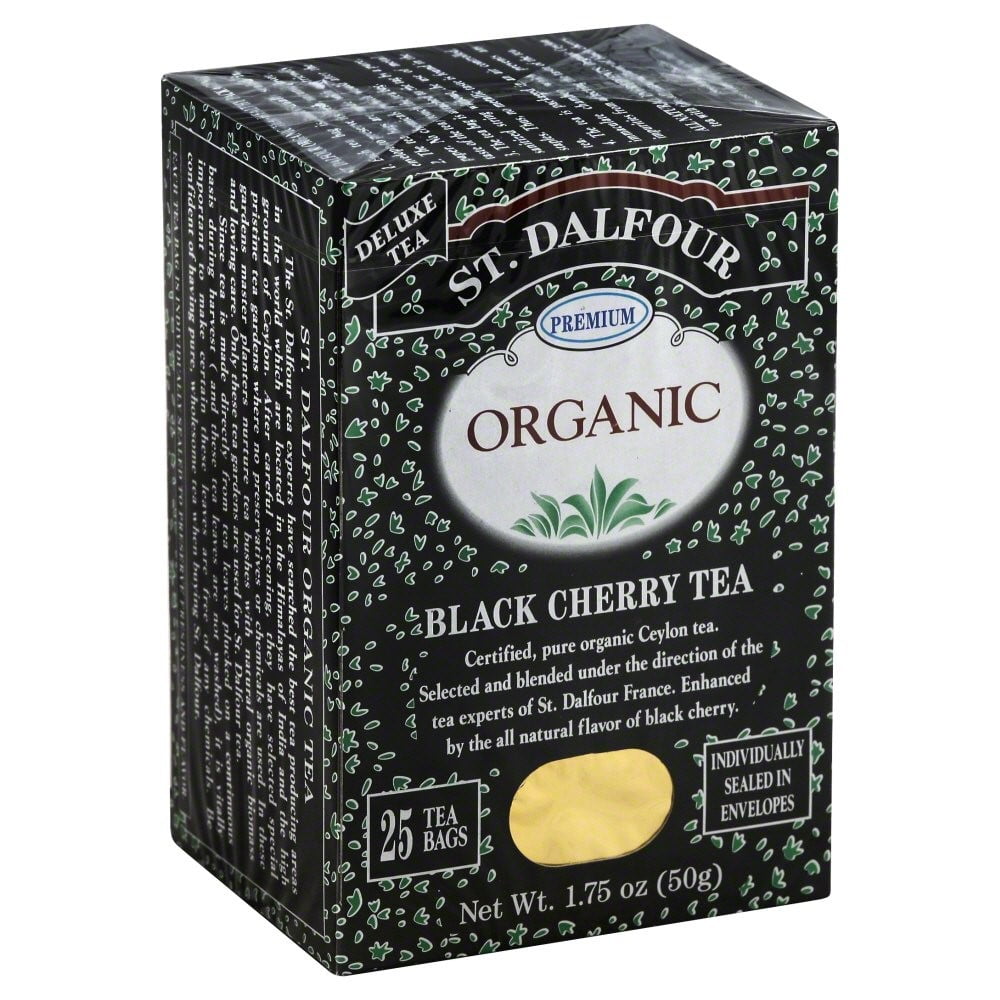 Is Black Cherry Tea Good For You ST. DALFOUR Organic Tea, Tea Bags, Black Cherry, 1.75 Ounce Bags, 25