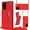 Red, variant on Crossbody Wallet Case for Samsung Galaxy S20 with Card Holders RFID Shockproof Cover, Back Magnetic Flip Kickstand Zipper Slot Case, PU Leather Cover Handbag Shoulder Strap Phone Case,Rosegold