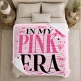 thumbnail image 5 of My Pink Era Bold Heart Power, Cozy Typography Art Scene, Warm Flannel Blanket for Living Room and Reading Nook, Art Lovers Valentine's Day Gift, Artistic Home Decor, 5 of 9