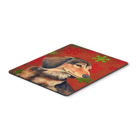 Carolines Treasures LH9346MP "Dachshund Red and Green Snowflakes Holiday Christmas Mouse Pad Hot Pad or Trivet" Large