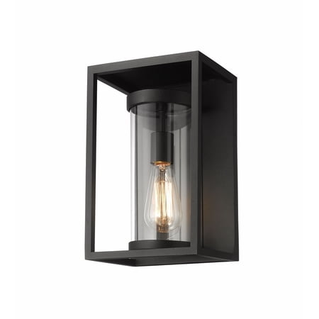 1 Light Outdoor Wall Mount in Metropolitan Style 8 inches Wide By 13 inches High-Black Finish Bailey Street Home 372-Bel-4185828