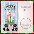 thumbnail image 2 of Pink Bow Merry Christmas Banner Christmas Tree Holiday Backdrop Colorful Dots Black Labrador Xmas Background for Christmas Party Home Decor Pet Lovers Gathering, 2 of 9