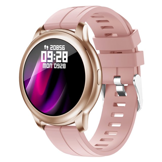 CF22 Mujeres Hombres Smart Bluetooth Call Watch Monitor de presión arterial Fútbol Clima Música Toque completo Smartwatch Pink Sliver