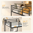 thumbnail image 3 of Ktaxon Twin Over Twin Metal Bunk Bed with Ladder, 13-Inch Guardrails, No Box Spring Needed, Space-Saving, Black, 3 of 10