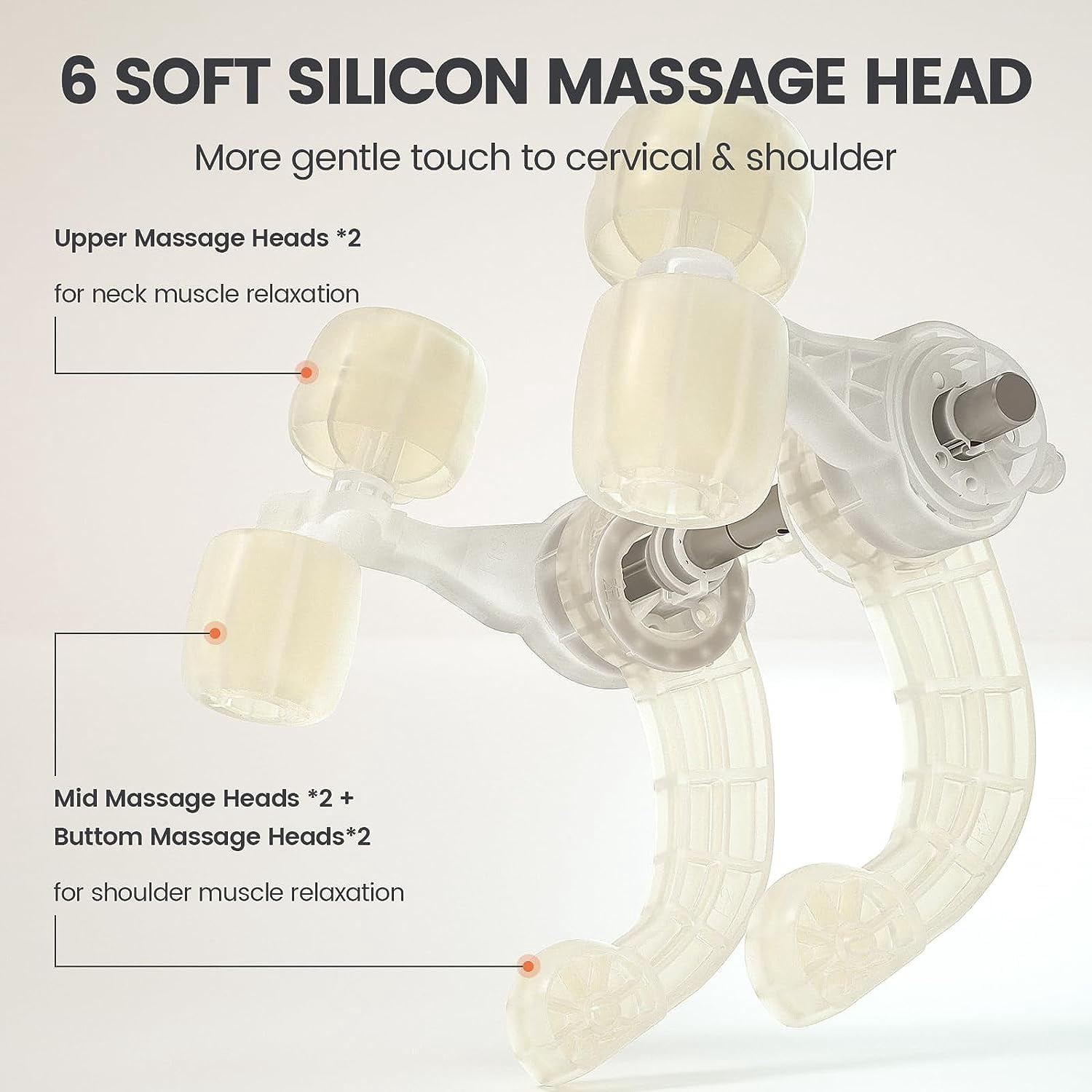 Breo N5 Mini Neck and Shoulder Massager with Heat, Cordless Deep Tissue Shiatsu for, Beige, Gift