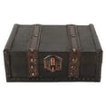 thumbnail image 2 of Estuche de almacenamiento decorativo vintage, cofre de madera con cerradura, caja de madera, cofre del tesoro de madera, rendimiento sólido, 2 of 14