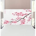 thumbnail image 2 of East Headboard, Illustration of Japanese Cherry Branches with Blooming Flowers Spring Themed Boho Art, Upholstered Decorative Metal Bed Headboard with Memory Foam, Twin Size, Pink White, by Ambesonne, 2 of 3