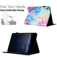 thumbnail image 3 of Allytechgroup Slim Case for Apple iPad Air 3rd Gen 10.5",Marble Series Smart Cover Auto Sleep Wake Drop Protection Multi Angle Viewing Stand Elastic Band Flip Cover for iPad Air 3,Purple Blue, 3 of 7