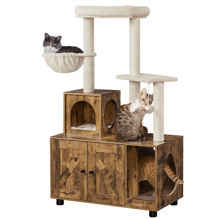 Renwick Wooden Cat Furniture Kitty Houses, Litter Box Enclosure