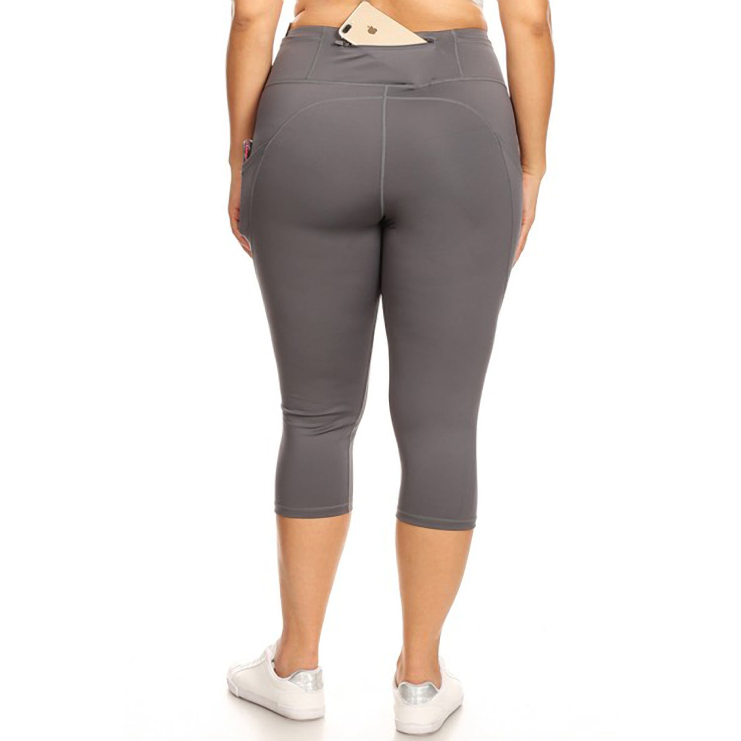 Women's Stretchy Active High Rise 5-Pocket Capri Leggings (Plus Size) -  Walmart.com