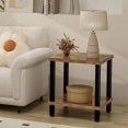 thumbnail image 6 of Large End Table Square Side Table Modern Sofa Table 20 Inch Industrial Coffee Table NightStand with 2-Tier Storage Shelf for Living Room Bedroom Rustic Brown MLBZ06R, 6 of 9