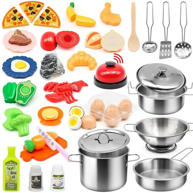 Juego de accesorios de cocina Pretend Play Hohosunlar, 38 piezas, para niños