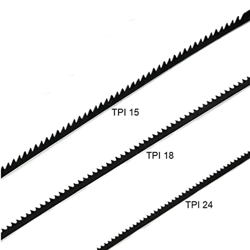 288Pcs Scroll Saw Blades 127mm Carbon Steel Fretsaw Blades with Pin 15/18/24 Teeth Standard Fine Cut Saw Blades