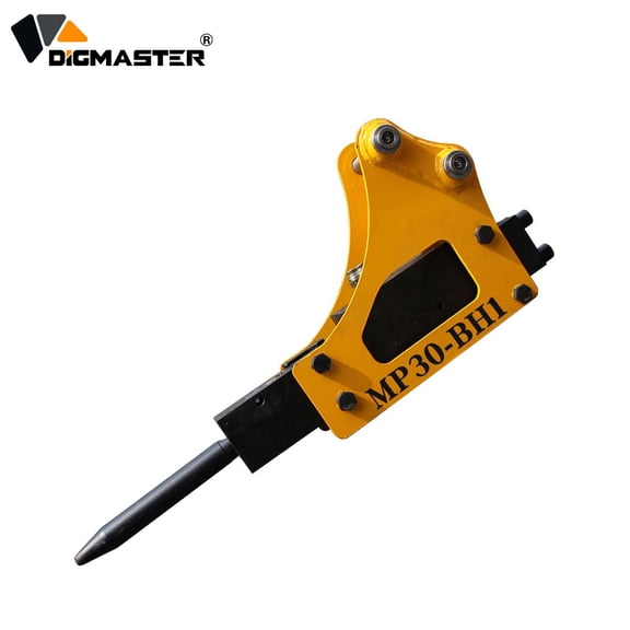 DigMaster 0.8-1.5 Ton Mini Excavator Attachment Hydraulic Breaker Efficient Crushing 180 High Impact Force Suitable for Rock and Concrete Demolition