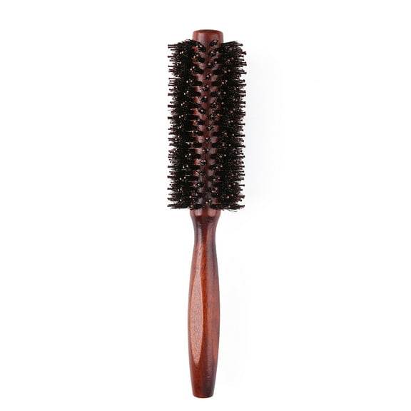 Wooden Handle Curling Hair Comb Boar Bristle Round Hairbrush Hairdressing Tools