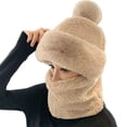thumbnail image 2 of Women Winter Warm Knit Earflap Hat Scarf Set Elastic add Beanie with Neck Scarf Women Casual Skull Cap Thin Light Beanie with Ribbed Hem Wear under Bike Helmet Hat, 2 of 5