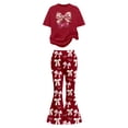 thumbnail image 3 of Tiijoy Girls Valentine's Day Outfits Short Sleeve Graphic Tee Flare Pants Set, Sizes 8-9, 3 of 4