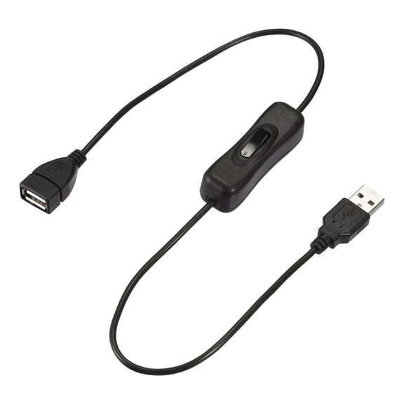 Uxcell USB Cable with ON/Off Switch USB Male to Female Extension Cord 50cm Black