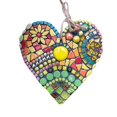 thumbnail image 4 of Decoración del hogar grandes mosaicos de jardín corazón puerta ventana colgante al aire libre arte de la pared signo de bienvenida adornos XBTCLXEBCO Colgante en forma de corazón, estampados de flores., 4 of 5