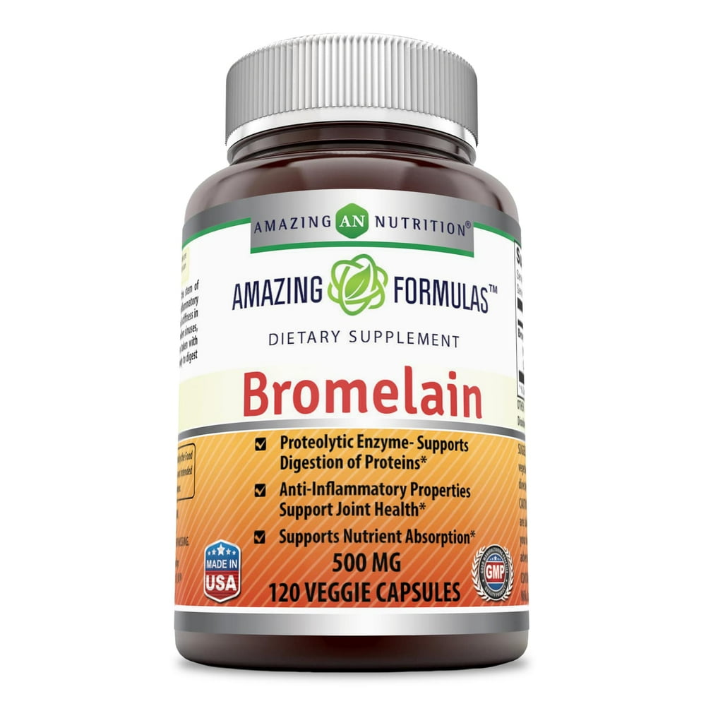 Amazing Formulas Bromelain 500 mg 120 Veggie Capsule, Proteolytic