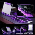 thumbnail image 2 of Transparent Keyboard Case for iPad 10.9/11 inch Air4/5/6/Pro, 360° Rotating Hinge, Full-Size Tactile Keys, 7 Colors Backlight, Trackpad. (Cyber Purple, 10.9/11-in Air/Pro), 2 of 4