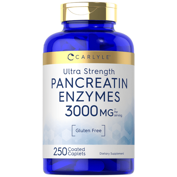 Pancreatin Digestive Enzymes | 250 Caplets | Non-GMO, Gluten Free Supplement | by Carlyle