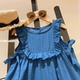 thumbnail image 4 of GYRATEDREAM Toddler Baby Girl Summer Ruffle Sleeveless Dress Decoration Back Button Down Kids Beach Dresses 1-8T, 4 of 6