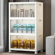 Extra Large Stackable Storage Bins with Lids and Wheels, 160QT/40GAL Stackable Storage drawers, 4Pack Collapsible Storage Bins with Lids, Closet Organizers and Storage Drawers for Home, Dorm