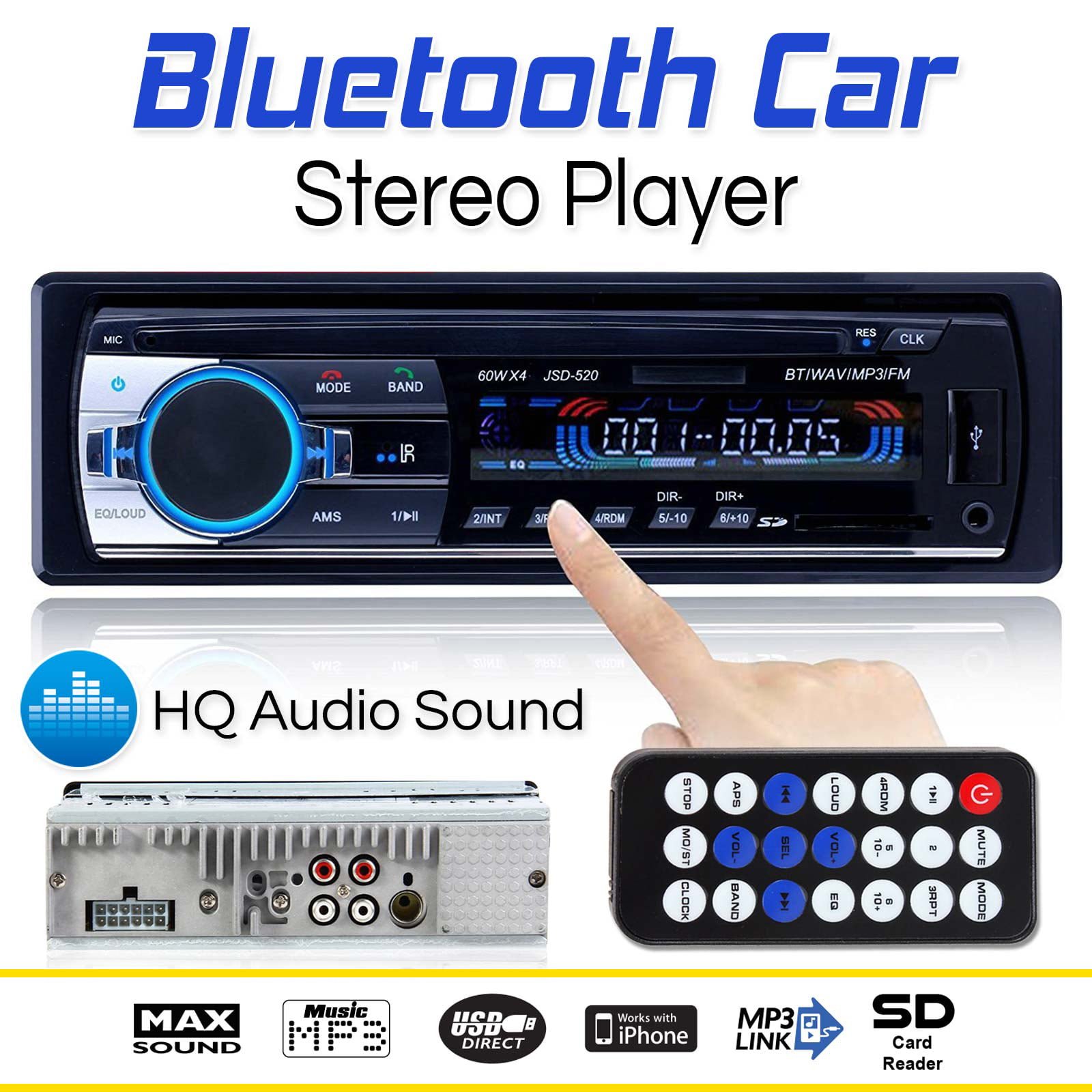 DC 12V Car Radio Bluetooth V2.0 SD USB MP3 Player FM Receiver Car Stereo Player