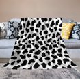 thumbnail image 3 of Cute Cow Print Blanket Soft Cozy Lightweight Gifts Blanket for Kids Adults, Animal Skin Plush Flannel Throw Blanket for Sofa Couch Bed Decor Black White W40 xL50, 3 of 6