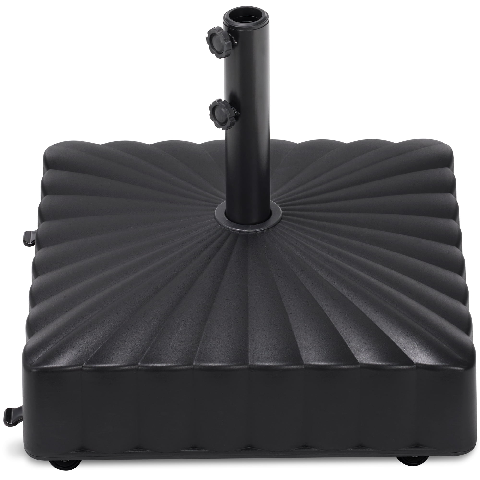 Best Choice Products Fillable Mobile Umbrella Base Heavy Duty Market Stand w/ Wheels, Locks, 123lb Capacity - Black