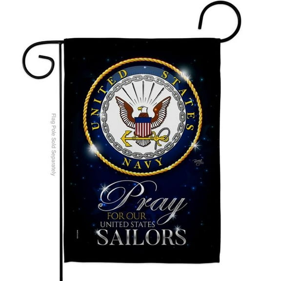 Breeze Decor G120066-BO Pray United States Sailors Armed Forces Navy Double-Sided Decorative Garden Flag, Multi Color