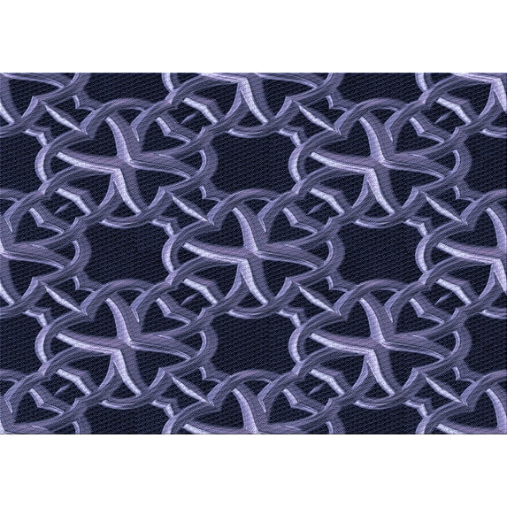 Ahgly Company Machine Washable Indoor Rectangle Transitional Periwinkle Purple Area Rugs, 3' x 5'