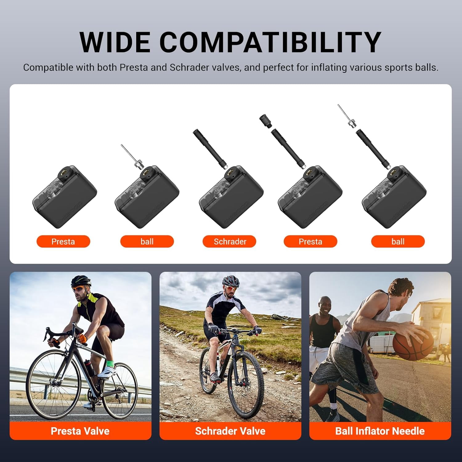 COOSPO Tiny X1 Mini Electric Bike Pump with Gauge, 120PSI Portable Bicycle Tire Inflator, Auto Stop, Fast Inflation for Presta & Schrader Valves, USB-C Rechargeable, Compact for Road/Mountain Bikes