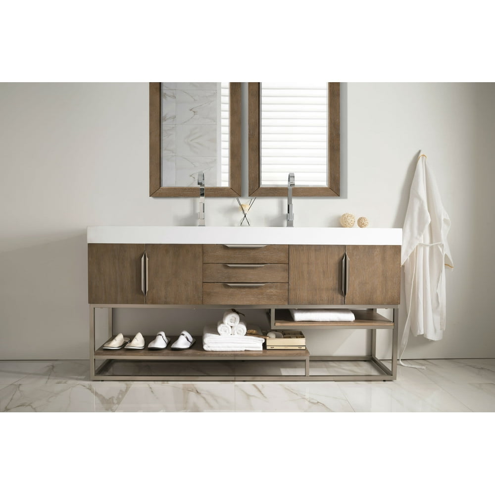James Martin Vanities 388V72AStn Columbia 72" Free Standing Or Wall