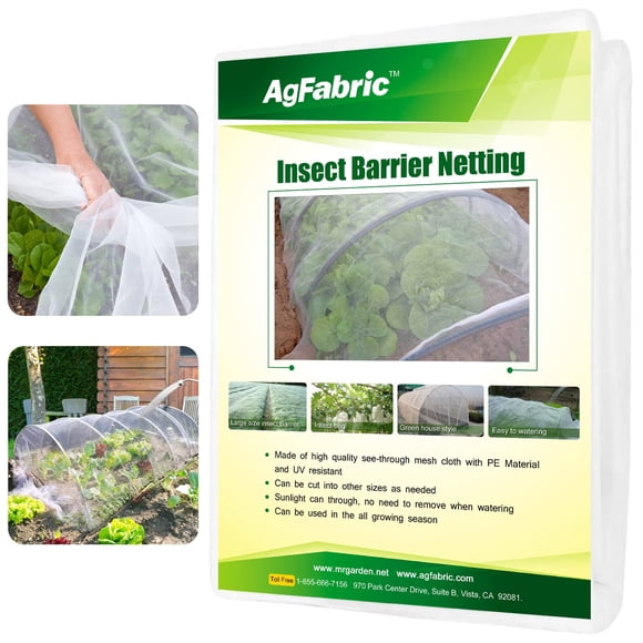 Agfabric Garden Netting Barrier Net, Bird Netting for Garden Trees Vegetable and Plants 6.5'x50', White