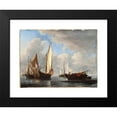 thumbnail image 2 of Willem van de Velde the Younger 14x12 Black Modern Framed Museum Art Print Titled - A Yacht and Other Vessels in a Calm (1671), 2 of 5