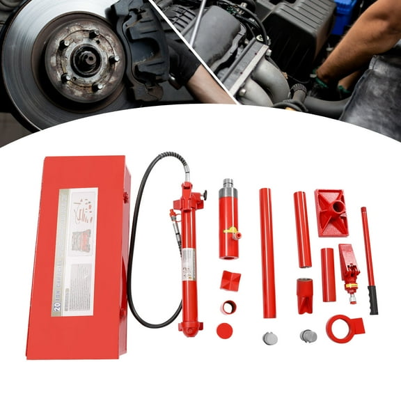 Toolven Auto Body Frame Repair Kit, Heavy Duty Metal Lifting Kit with 18 Accessories, 20 Ton Capacity, Includes Pushing, Pulling, and Bending Tools for Vehicle Maintenance