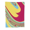thumbnail image 1 of Pink Yellow Swirling Throw Blanket, Super Soft Anti-Pilling Flannel Bed Blankets, 50"x40", 1 of 1