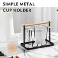 thumbnail image 4 of sunsanly Cup Holder Drying Rack Stand Metal Drainer Organizer with Wood Handle for Mugs Glasses Bottles Non-Slip 6 Cup Holder for Home Office Cafe Bar, 4 of 7