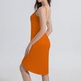 thumbnail image 3 of Ladies Sling Midi Dress Asymmetric Solid Color Slim Fit Backless Vacation Outfit, 3 of 8