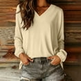 thumbnail image 6 of YUGYXL Women Long Sleeve Shirts Trendy Casual Dressy V Neck Loose Fit Summer Fall Tunic Clothes Yellow Sweatshirt XXXL, 6 of 7