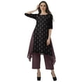 thumbnail image 2 of Moomaya Ensemble Kurti Asymétrique Imprimé pour Femme Grande Taille, Chanderi en Coton, 1 Unité, 2 of 6