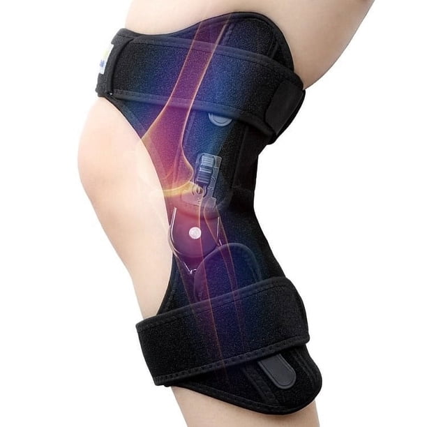 Puntoco Rodillera, rodillera con bisagras y estabilizadores laterales para un máximo soporte de rodilla, rodillera para el dolor de rodilla para hombres y mujeres