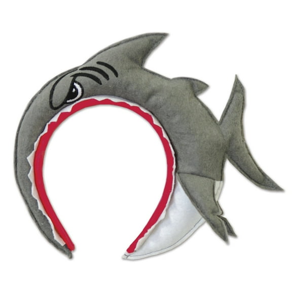 Party Central Club pack of 12 Gray and Red Shark Adult Women's Headband Costume Accessories - One