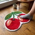 thumbnail image 6 of 23x19in Cute Red Cherry Shaped Non Slip Absorbent Bath Mat for Bathroom, 6 of 7