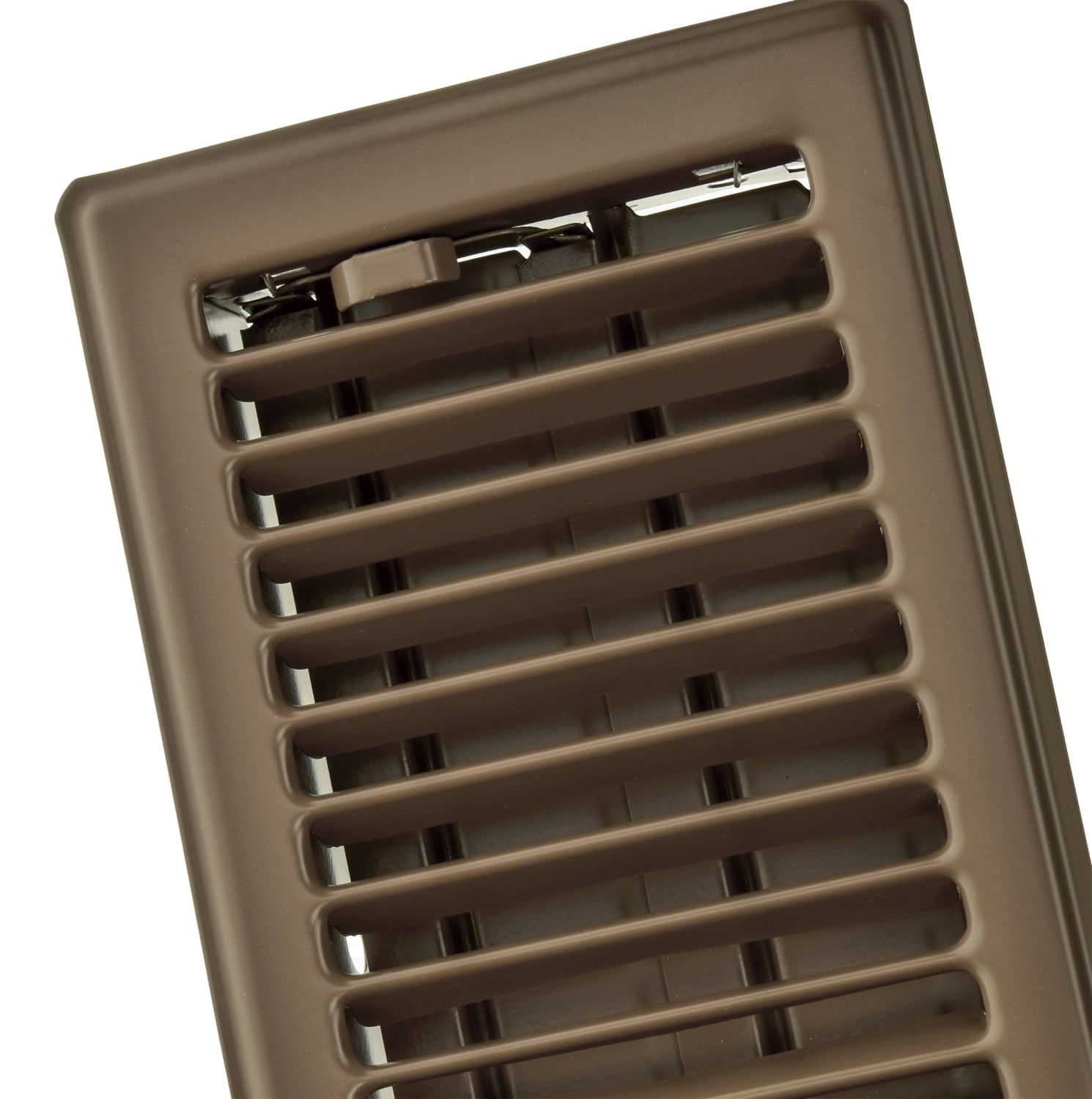 Imperial 4-inch x 12-inch Chocolate Steel Painted Louvered, Floor Register, Rectangular, Household Vent Cover