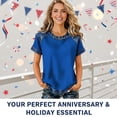 thumbnail image 5 of CIENVNSTG 2026 USA 250th Anniversary Shirt Women 1776 Flag Tee Independence Day Denim Patchwork Graphic Summer Shirt Black XL, 5 of 8